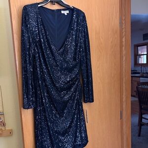 NWT Nanette Lapore Midnight Sequin Long Sleeve Dress